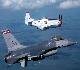 P-51 Mustang and F-16 Falcon