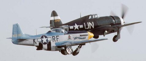 P-51 vs P-47 size comparison
