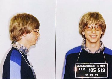 funny picture of Bill Gates mugshot